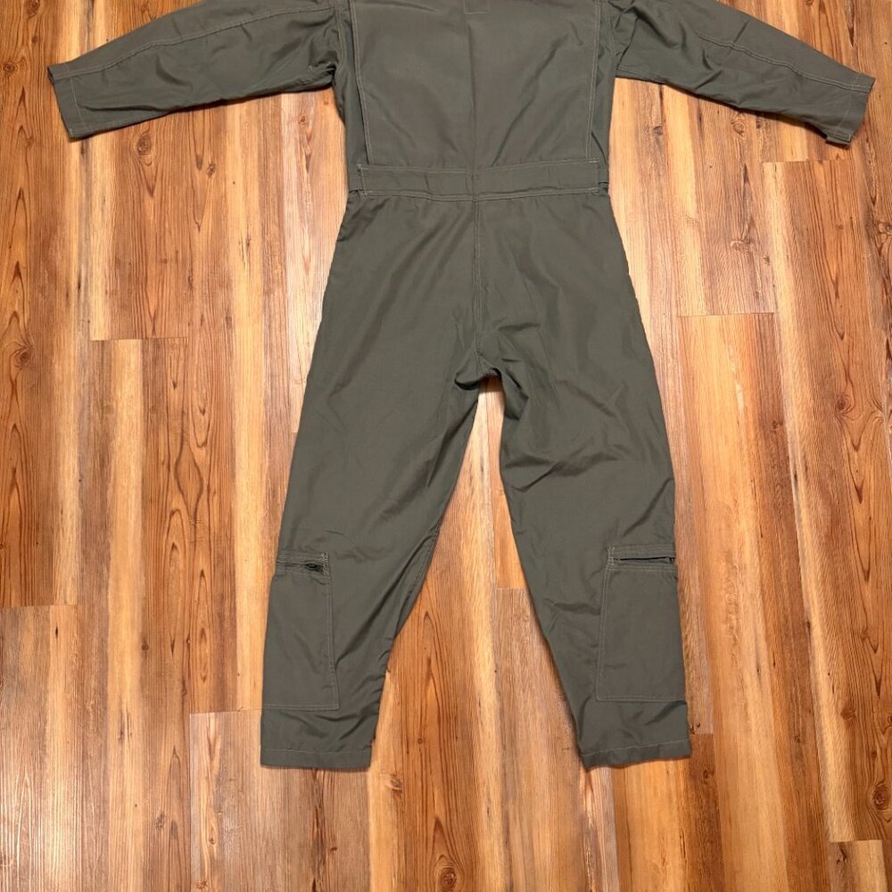 VTG Flyers Coveralls Mens 42R Reg Sage Green‎ FR Summer Fire Resistant Military - Picture 2 of 9